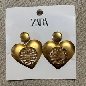 Zara Metallic Heart Earrings